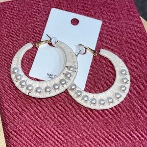 Pearl hoop earrings